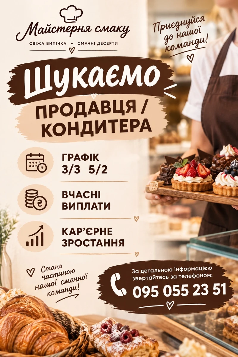 Робота в Південноукраїнську: свіжі вакансії та пропозиції на 20 жовтня 2026 року