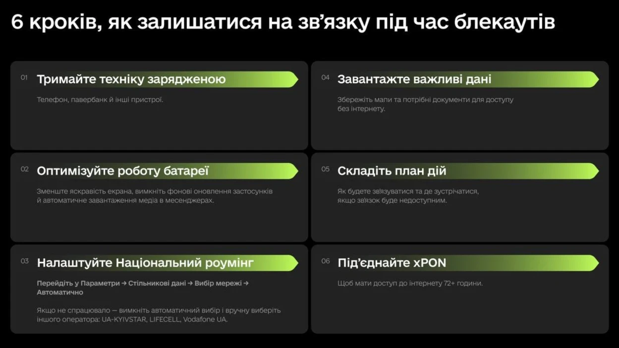 Як зберегти звʼязок під час блекауту: 6 порад від Мінцифри