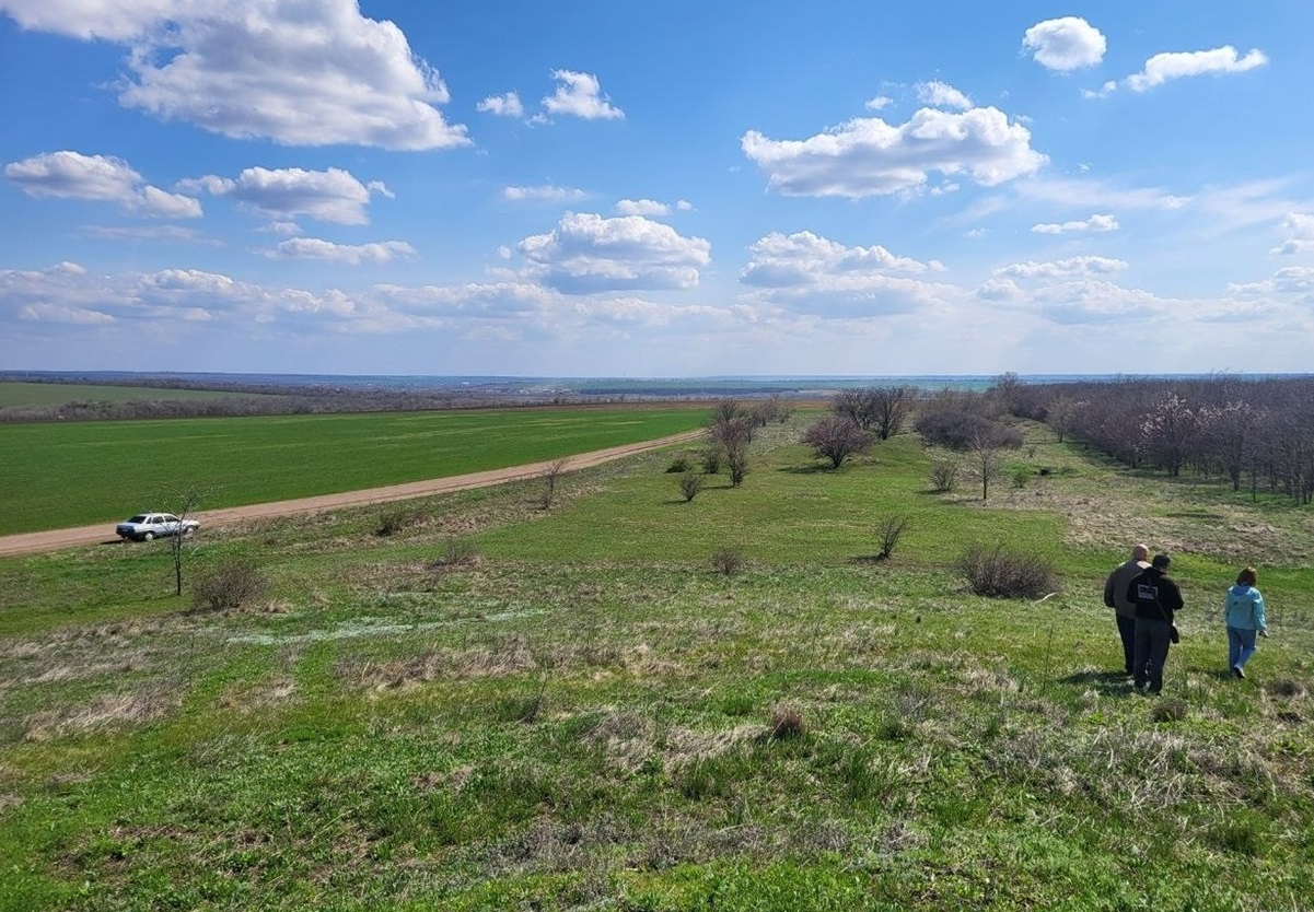 З вершини кургану відкривається мальовнича панорама.