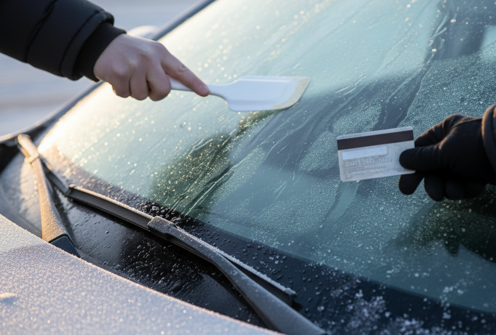 Коли скребка немає під рукою, пластикова лопатка стане безпечною та зручною альтернативою.