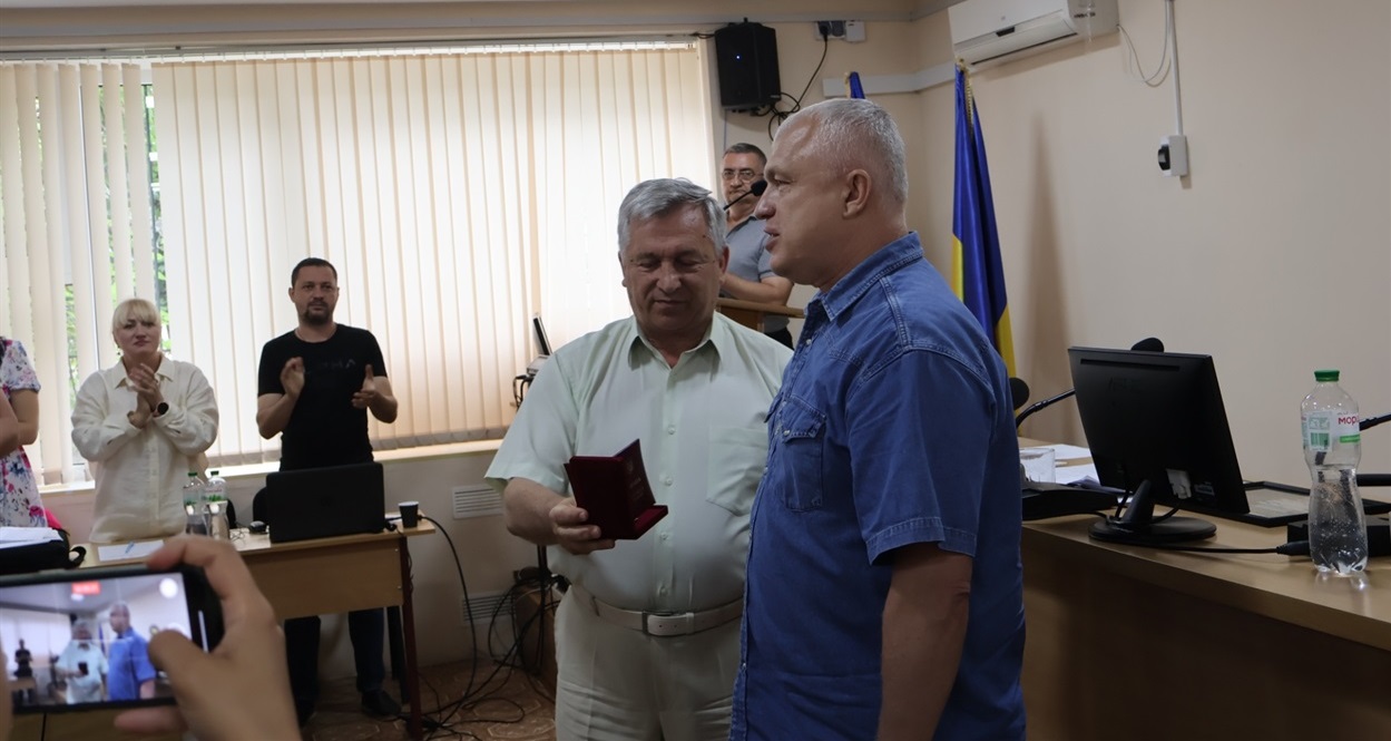 Вручення ордену «За мужність» III ступеня майору запасу – Сергію Івановичу Вельчеву.