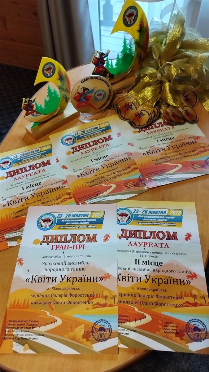 Всі нагороди, які привезли южноукраїнські артисти ансамблю «Квіти України» 