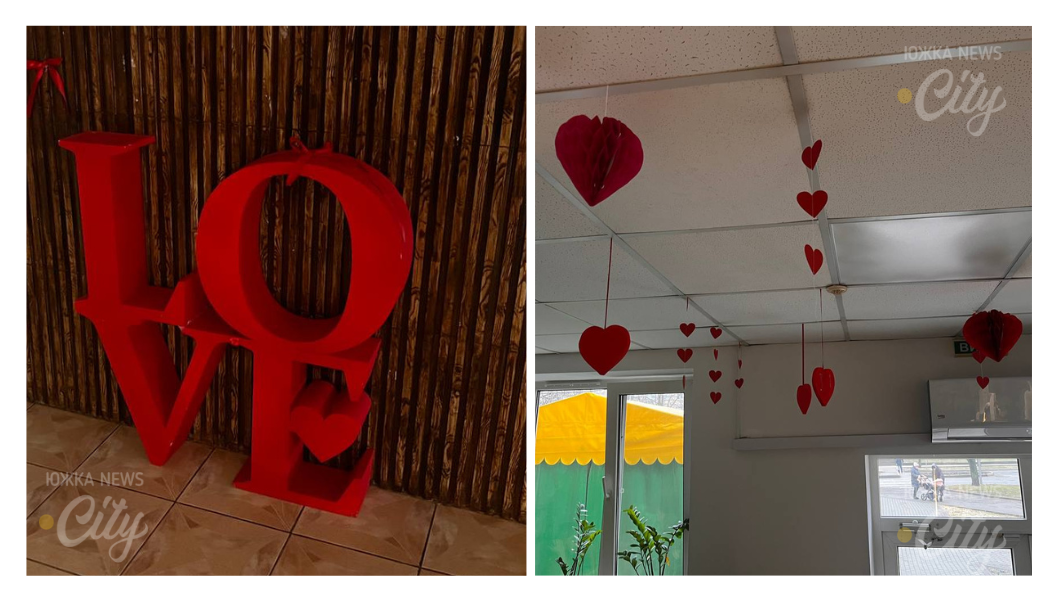 Тендітні паперові серця під стелею та об’ємні літери в сімейному кафе "EASY"