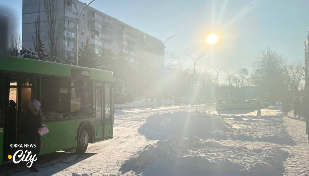 Кришталева зима в Южноукраїнську: вид на центральний проспект